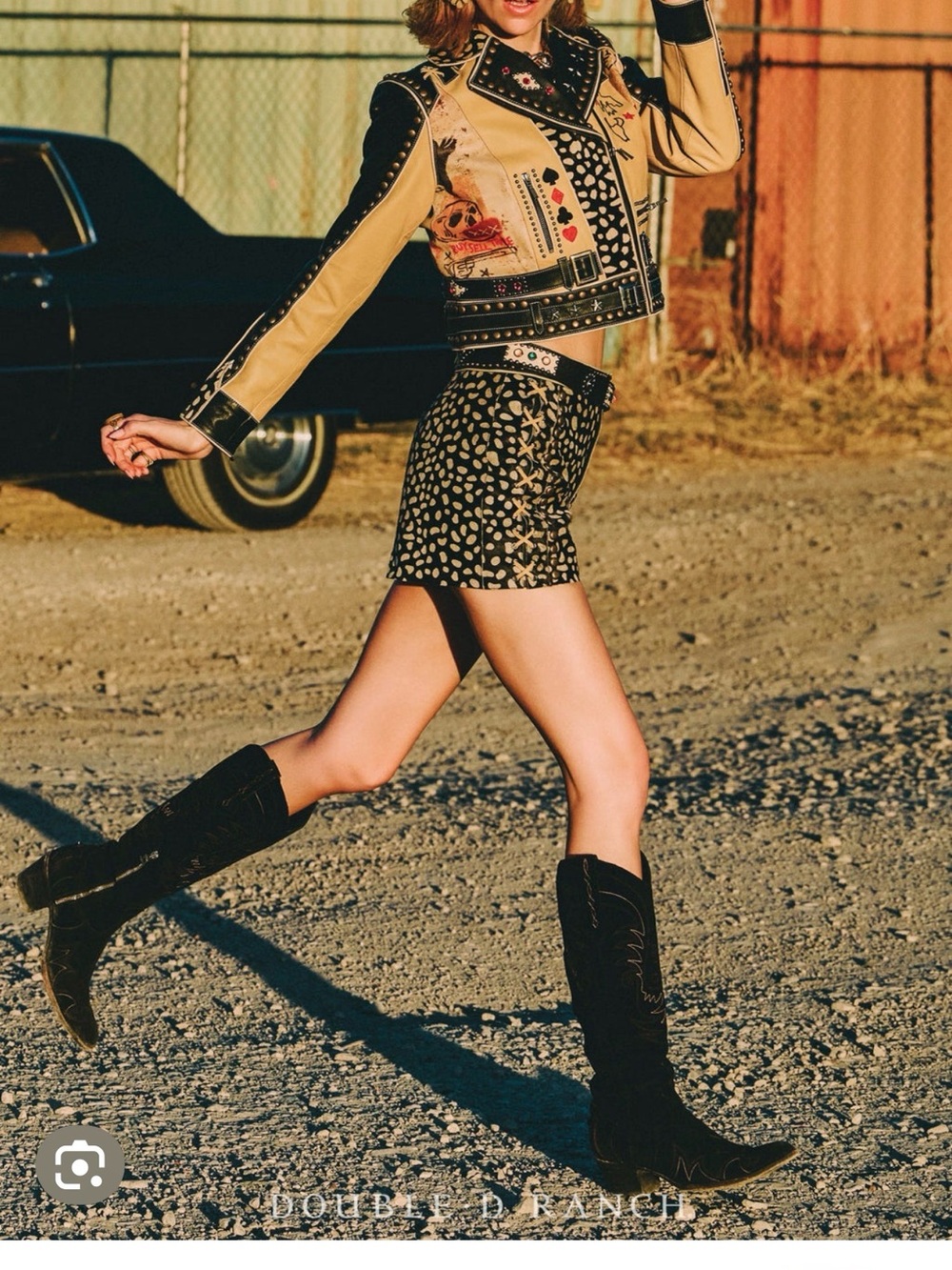 Double D Ranch Howdy Dotty Leather Shorts